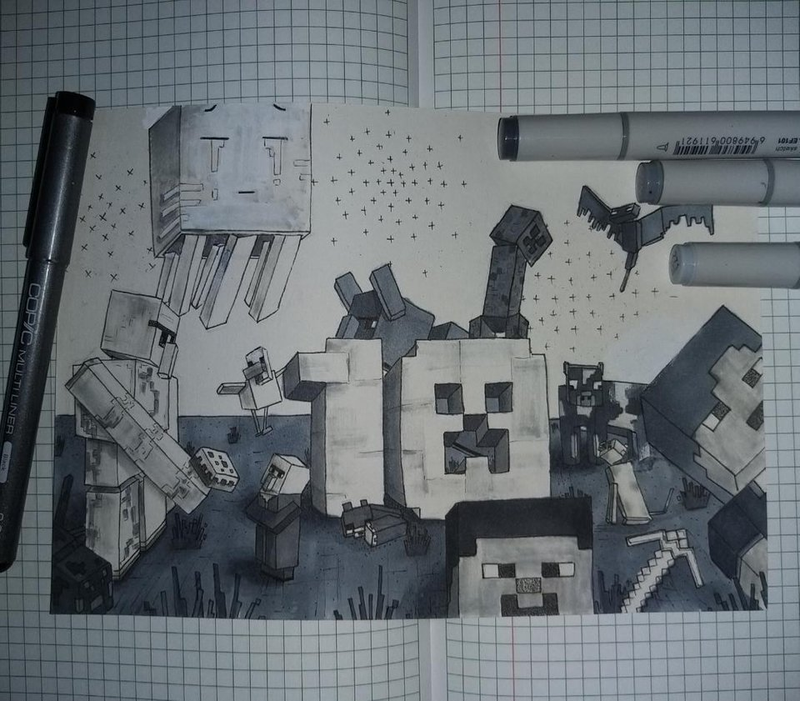 Illustration for article titled Minecraft Players Are Celebrating 10 Years With Cakes, Artwork And More